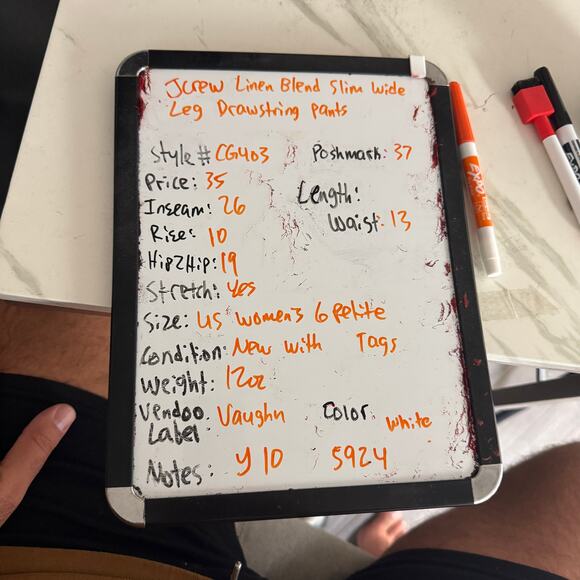 J Crew Linen Blend Slim Wide Leg Drawstring Pants  US Women's 6 Petite - Picture 6 of 6